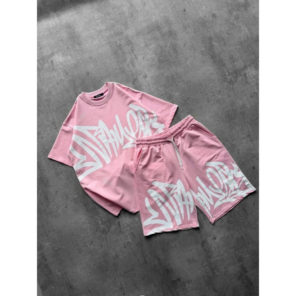 Yeni Sezon Unisex Şortlu Takım Pembe