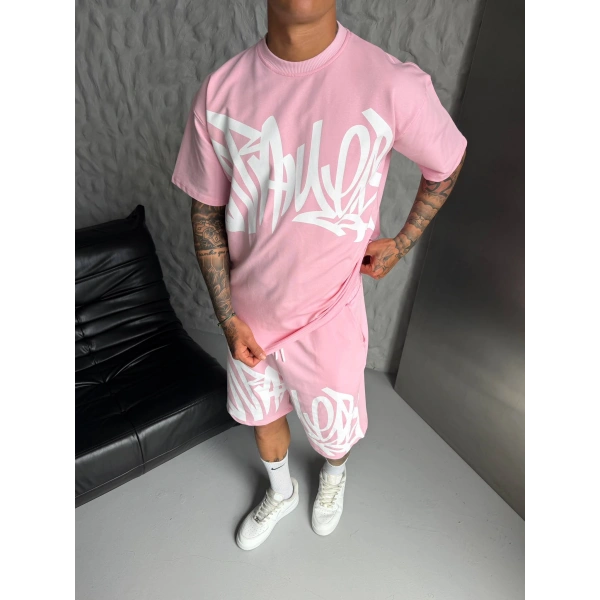 Yeni Sezon Unisex Şortlu Takım Pembe