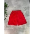 Yıkamalı Unisex Oversize Şort - Kırmızı