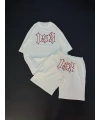 153 Unisex Oversize Şortlu Takım - Beyaz