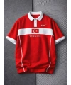 Unisex Polo Yaka TRK Tshirt Kırmızı