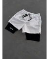 Sporcu Taylı Şort Beyaz
