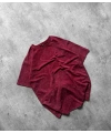 Yıkamalı Unisex Oversize Tshirt Bordo