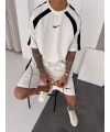 Oversize Nk Şortlu Takım Beyaz
