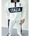 İtaly Şardonlu Unisex Eşofman Takımı Beyaz