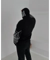Örümcek Kar Maskeli Unisex Hırka Siyah