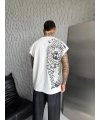 Sırt Detay Oversize Sıfır Kol Beyaz
