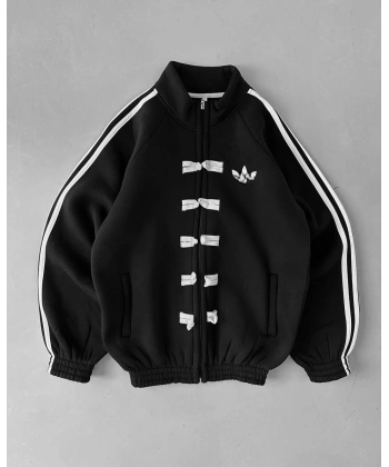 3 iplik Şardonlu Add Unisex Hırka - Siyah