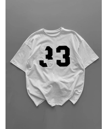 33 Unisex Oversize Tshirt - Beyaz