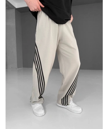 Yan Şerit Unisex Yeni Sezon Eşofman - Bej