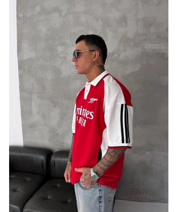 EMR Oversize Baskı Tshirt Kırmızı