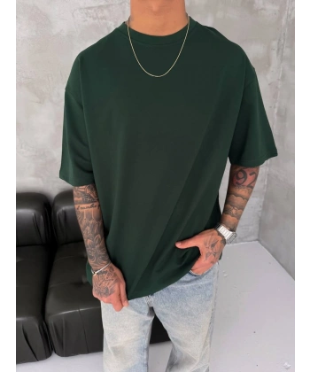 Basic Oversize Unisex Tshirt Yeşil