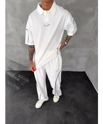 İkili Unisex Eşofman Takım Beyaz