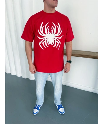 Spider Oversizd Tshirt Kırmızı