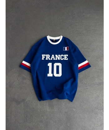FRN Oversize Nakış Tshirt Lacivert