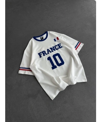 FRN Oversize Nakış Tshirt Beyaz
