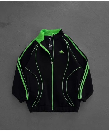 Ad Şardonlu Unisex Hırka Siyah