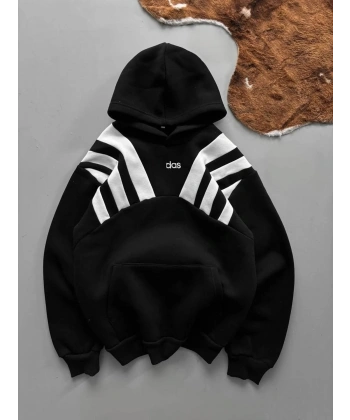 ADD Kapüşonlu Şardonlu Sweatshirt Siyah
