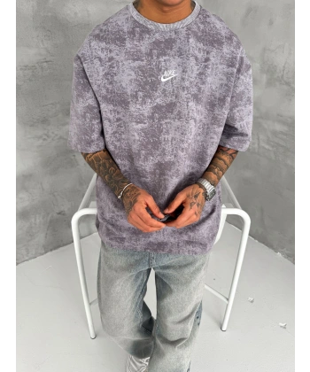 Basic Oversize Nk Tshirt Gri