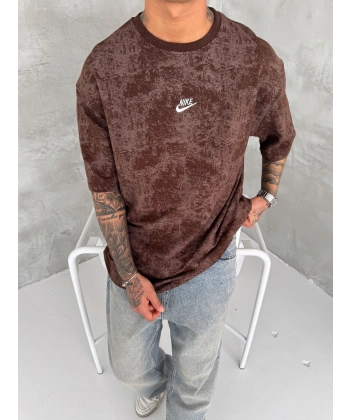 Basic Oversize Nk Tshirt Kahverengi