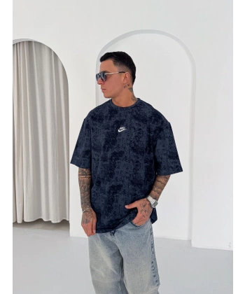 Basic Oversize Nk Tshirt Lacivert