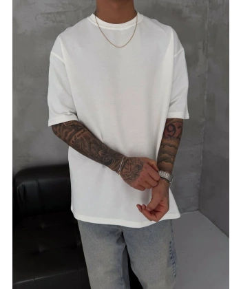 Basic Oversize Unisex Tshirt Beyaz