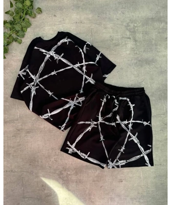 Dikenli Unisex Şortlu Takım