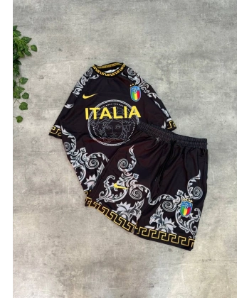 İTALİA Desenli Unisex Oversize Şortlu takım