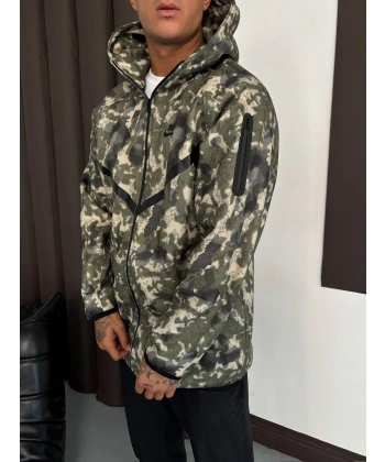 Kamuflaj Tech Şardonlu Unisex Hırka