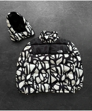 Nf Şapka Çıkarabilir Kapüşonlu Şişme Mont - Beyaz