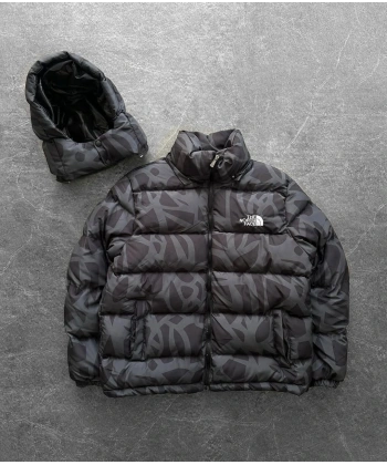 Nf Şapka Çıkarabilir Kapüşonlu Şişme Mont - Siyah