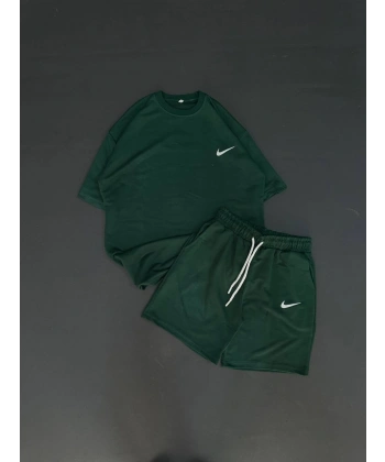 Nike Unisex Oversize Şortlu Takım - Yeşil