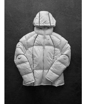 Nk Kapüşonlu Şişme Mont Beyaz