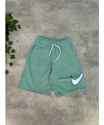 NK Reflektörlü Unisex Oversize Şort - Su Yeşili