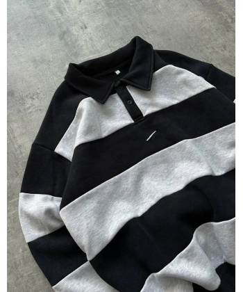 Parçalı Nk Polo Yaka Sweatshirt