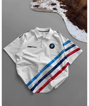 Power Polo Yaka Unisex Tshirt - Beyaz