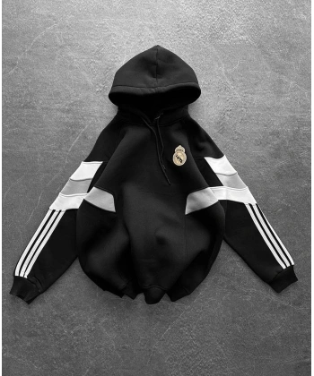 RM Oversize Şardonlu Unisex Sweatshirt - Siyah