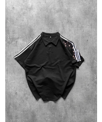 Sakura Polo Yaka Tshirt Siyah
