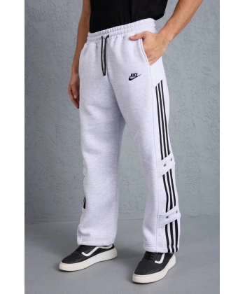 Şerit Detay Şardonlu Unisex Eşofman GRİ