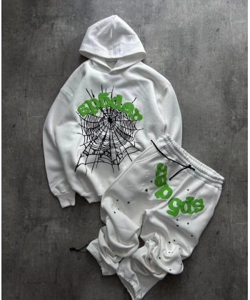 Spider Şardonlu Eşofman Takımı - Beyaz