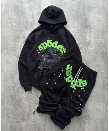 Spider Şardonlu Eşofman Takımı - Siyah