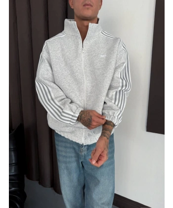 SW Şardonlu Unisex Hırka  Gri