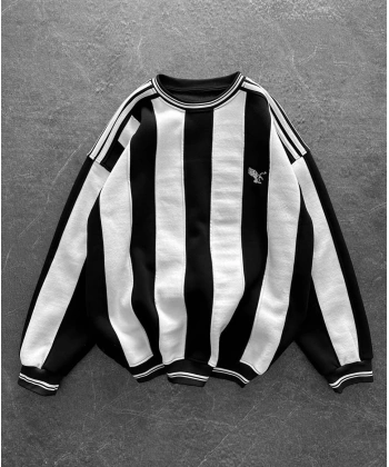 Taraftar Ribanalı Şardonlu Unisex Sweatshirt Beşiktaş