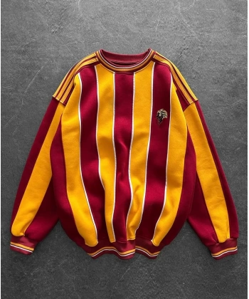 Taraftar Ribanalı Şardonlu Unisex Sweatshirt Galatasaray