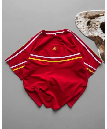 Taraftar Unisex Oversize Tshirt -GS/Kırmızı