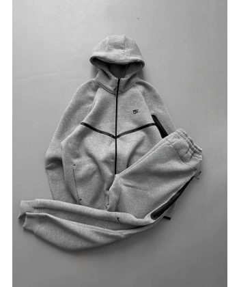 Tech Şardonlu Unisex Eşofman Takımı Gri