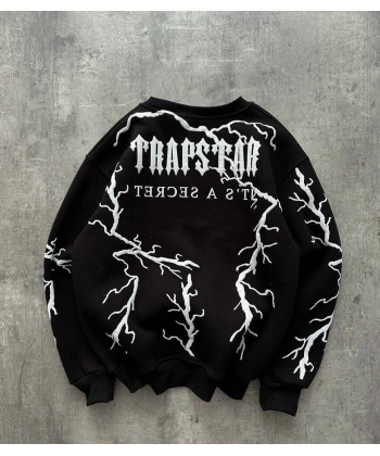 Trapstar Unisex Şardonlu Sweatshirt Siyah