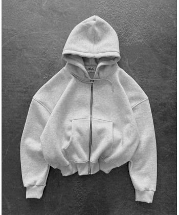 Yarasa Kalıp Şardonlu Unisex Hırka Gri