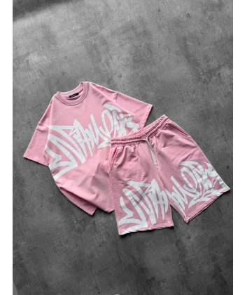 Yeni Sezon Unisex Şortlu Takım Pembe