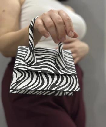 Luxe Siyah Beyaz Çanta